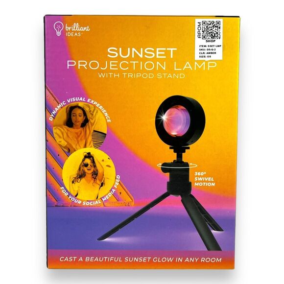 Sunset Projection Lamp 360 Degree Swivel Tripod Selfie Atmosphere Mood Light USB - Picture 5 of 13